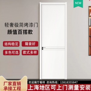 上海廠現(xiàn)代簡(jiǎn)約實(shí)木門輕奢極簡(jiǎn)烤漆門臥室房間木門廁所廚房平開(kāi)門