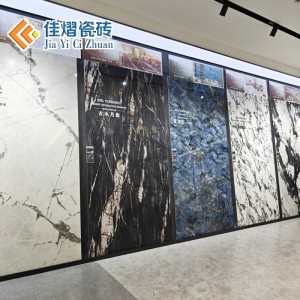 1500x3000X9mm亮光別墅酒店會(huì)所大堂背景墻墻面護(hù)墻板大理石巖板