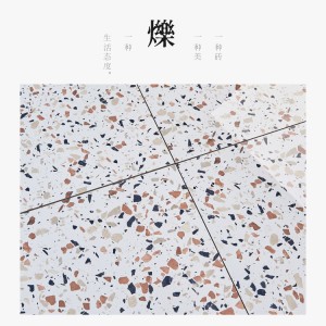 亮面水磨石瓷磚彩色大顆粒背景墻地板磚衛(wèi)生間客廳地磚600x1200